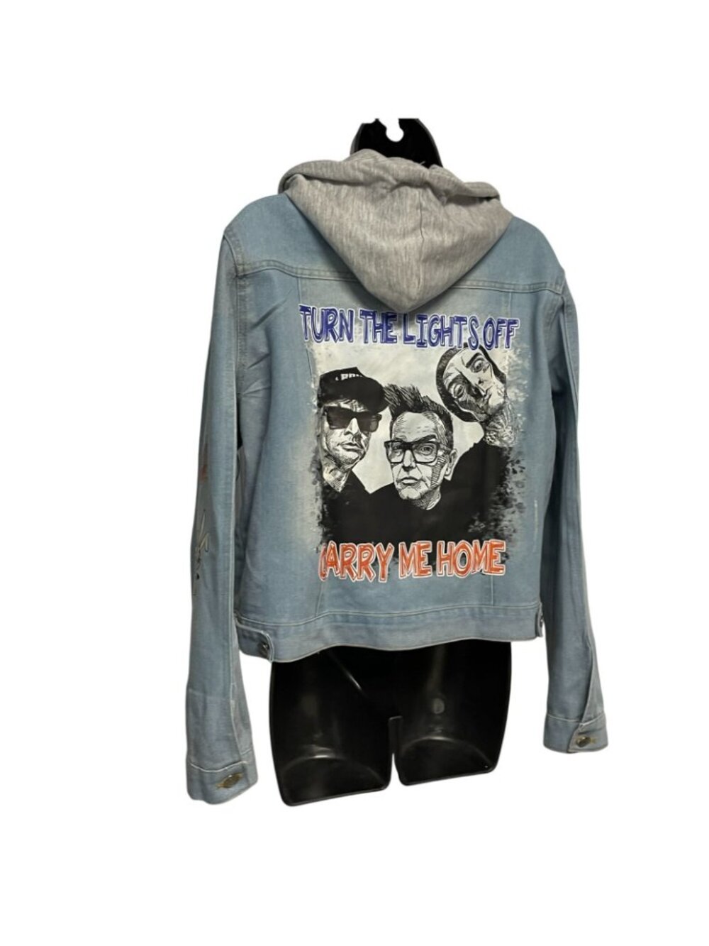Blink 182 Denim Jean Jacket Hoodie Graphics Concert Music Band - Picture 6 of 9